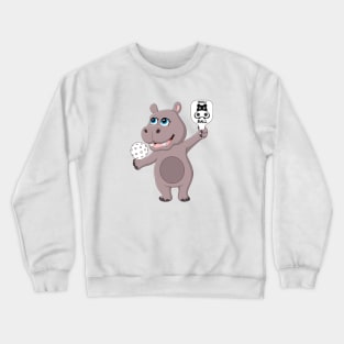 Happy Pickleball Hippo Crewneck Sweatshirt